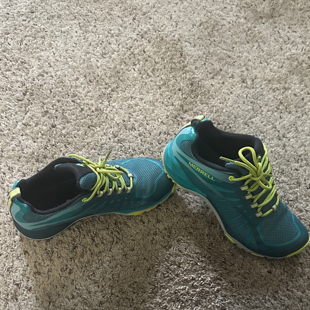 Merrell Teal and Lime Green Running Shoes